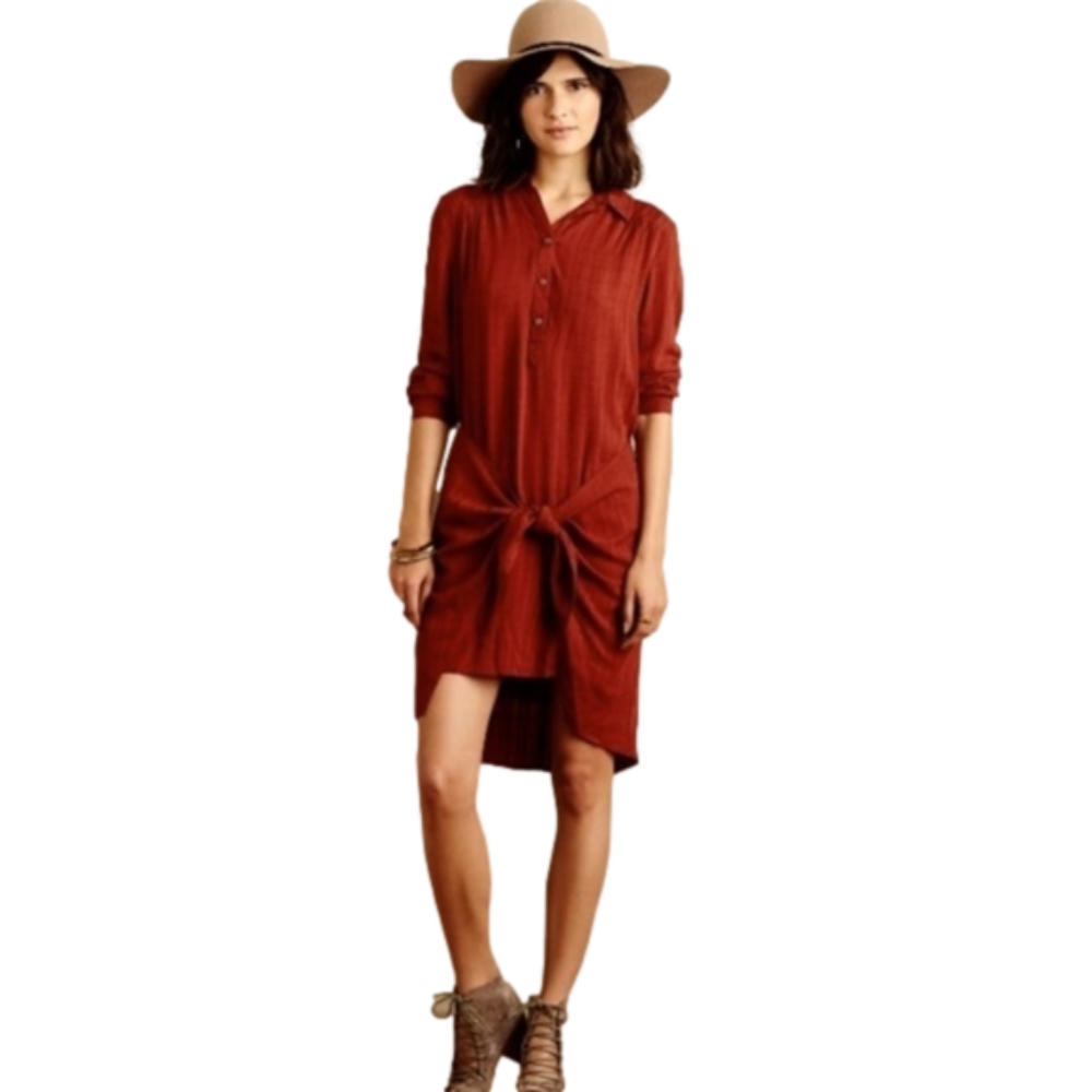 Maeve Maroon Shirtdress Size 2